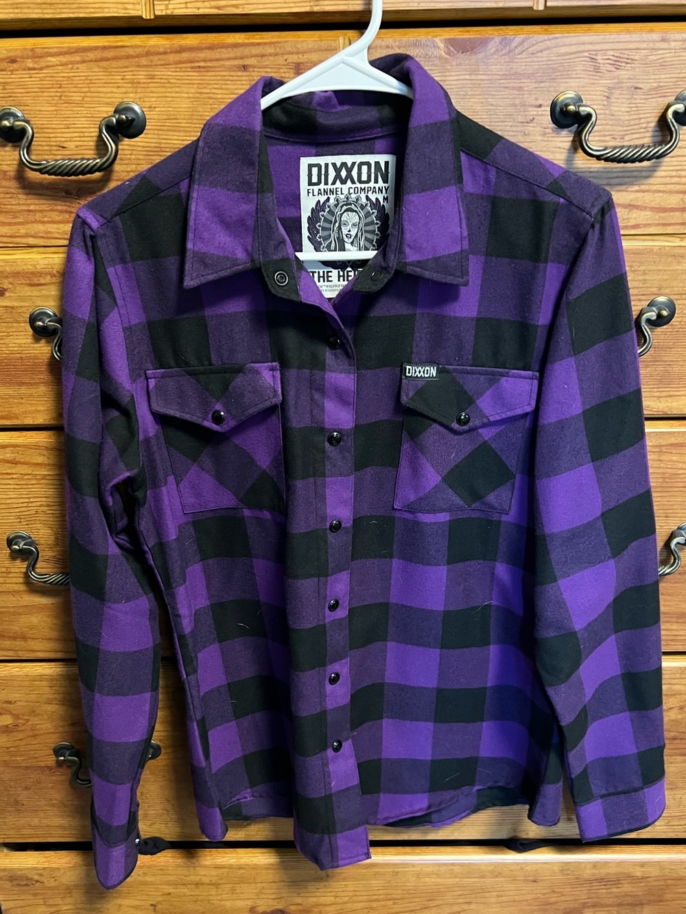 Dixxon women’s Purple & Black Buffalo Plaid Flannel the heiress